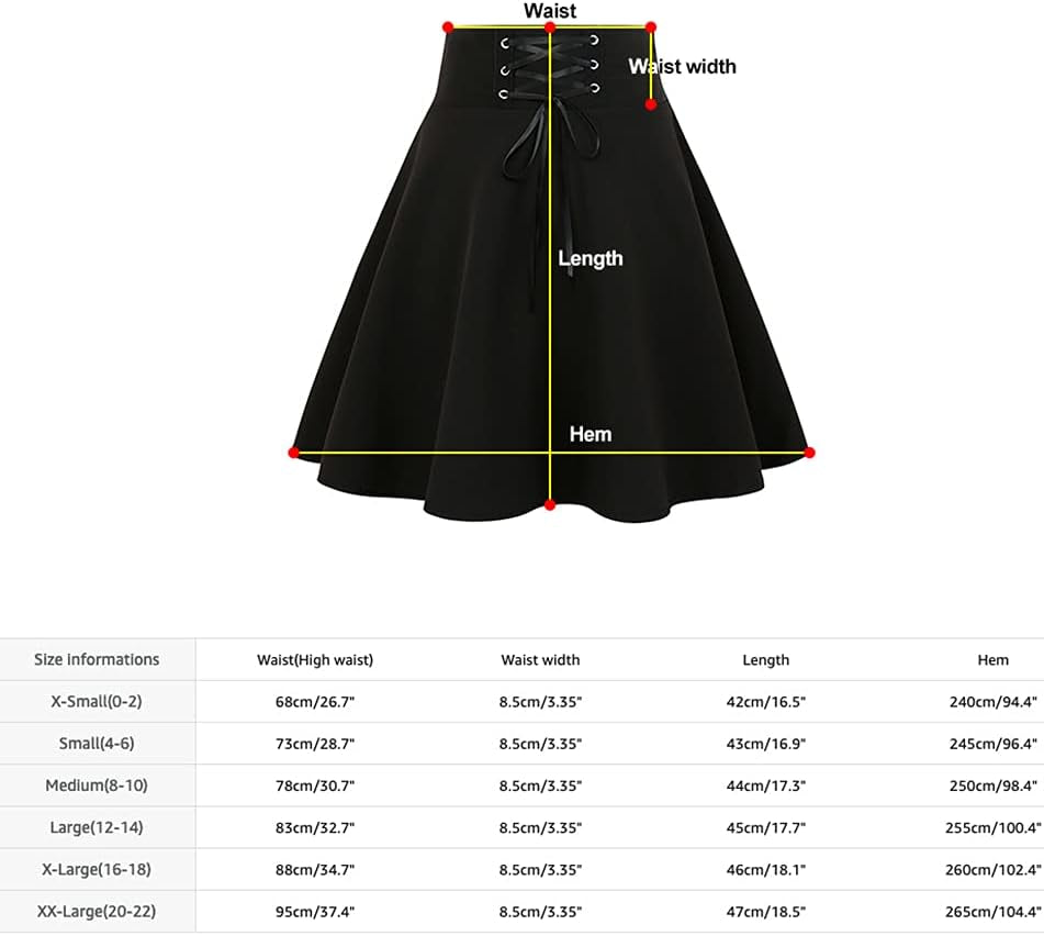 Short Plaid Skirts for Womens Lace up Gothic Pleated Mini Skater Skirts