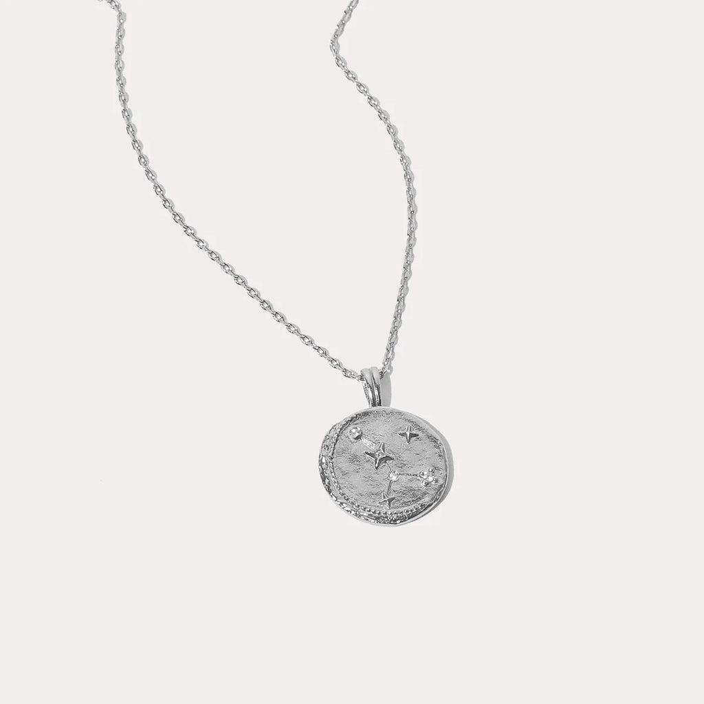 Cancer Zodiac Pendant Necklace in Silver