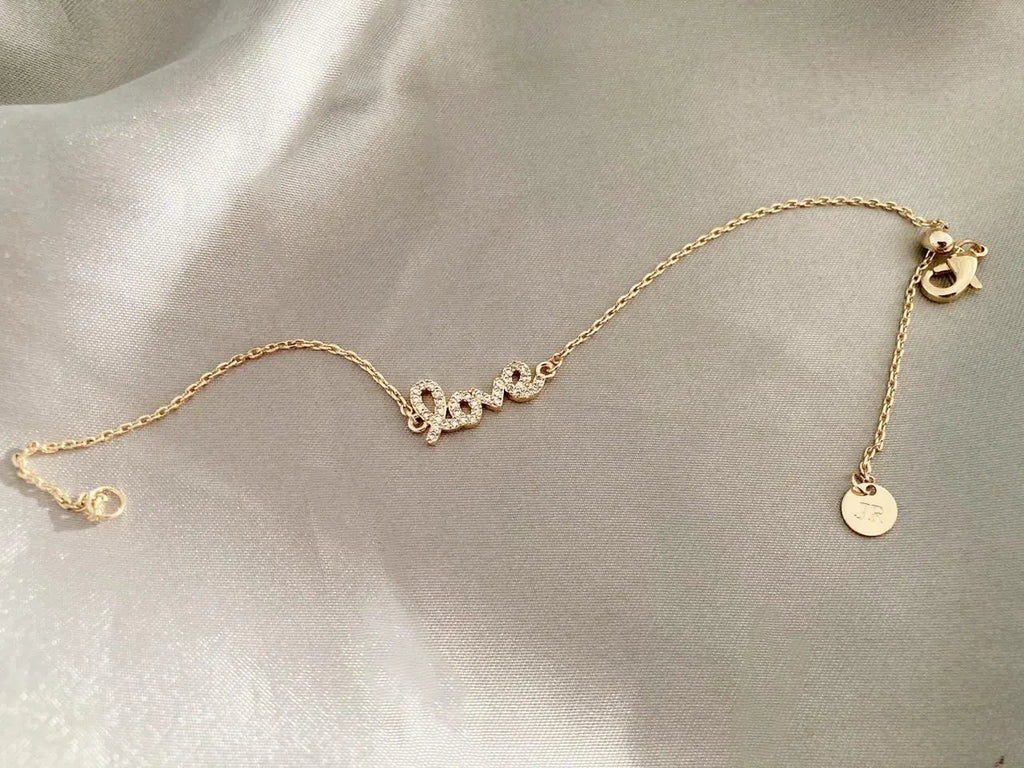 18K Gold Love Bracelet: Minimalist Friendship Jewelry, Gift for Her