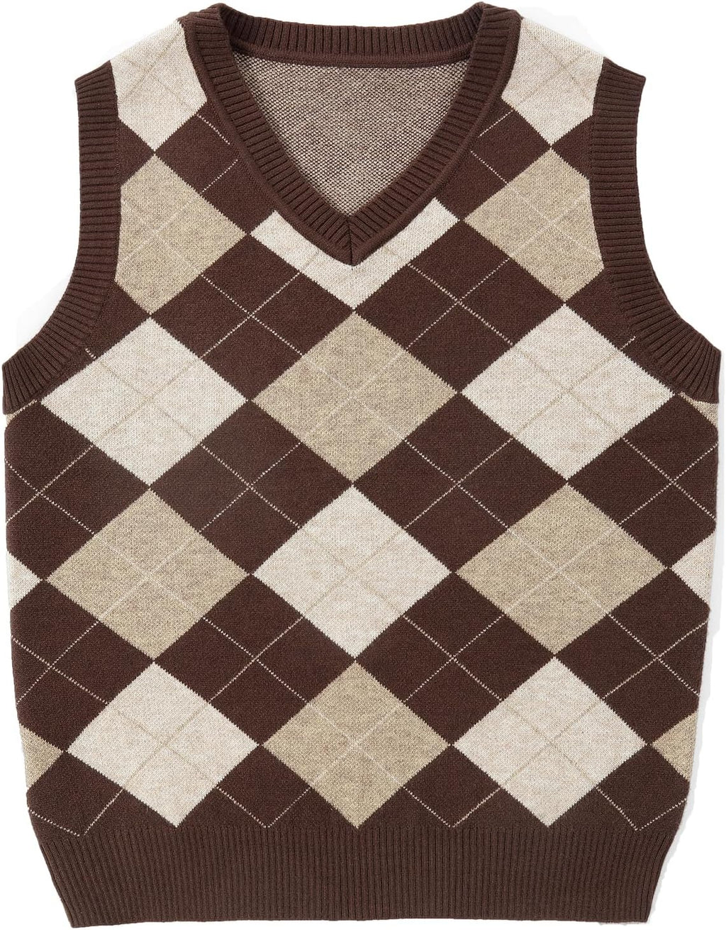 Boys Sweater Vest V Neck Argyle Sleeveless Uniform Knit Plaid Kids Clothes