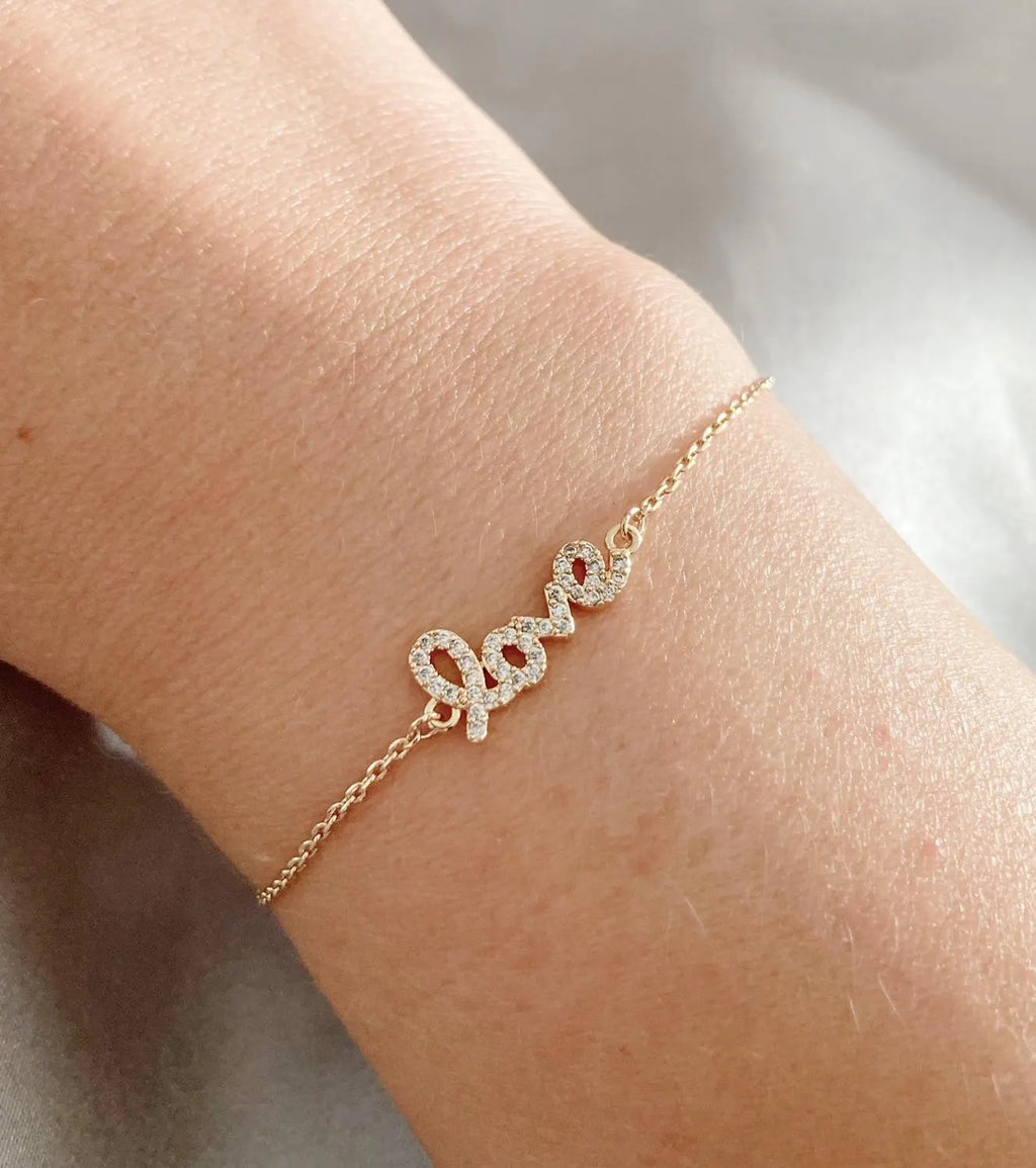 18K Gold Love Bracelet: Minimalist Friendship Jewelry, Gift for Her
