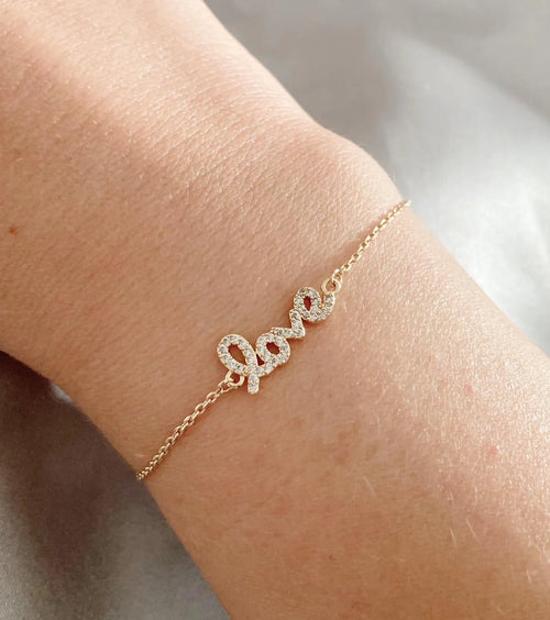 18K Gold Love Bracelet: Minimalist Friendship Jewelry, Gift for Her