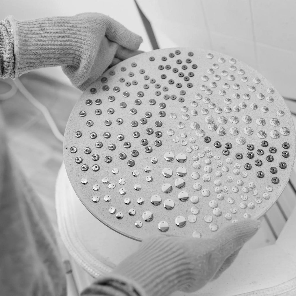 Handmade Porcelain Necklace: Silver Mist Charm, Elegant Jewelry