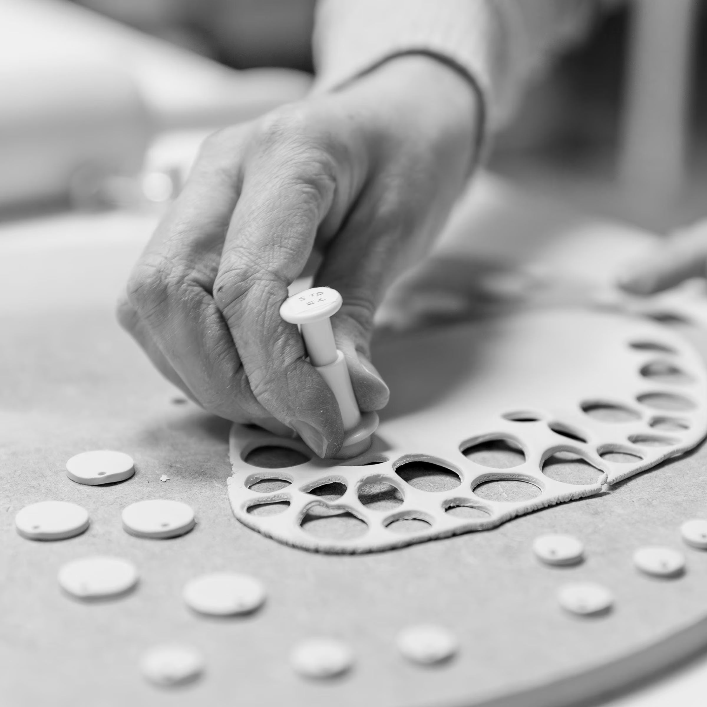 Handmade Porcelain Necklace: Silver Mist Charm, Elegant Jewelry