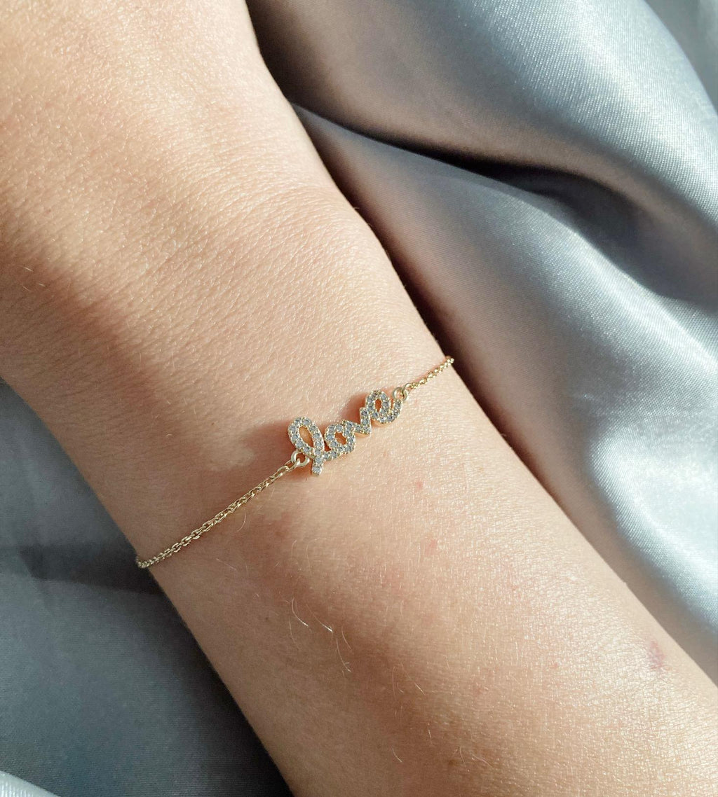 18K Gold Love Bracelet: Minimalist Friendship Jewelry, Gift for Her