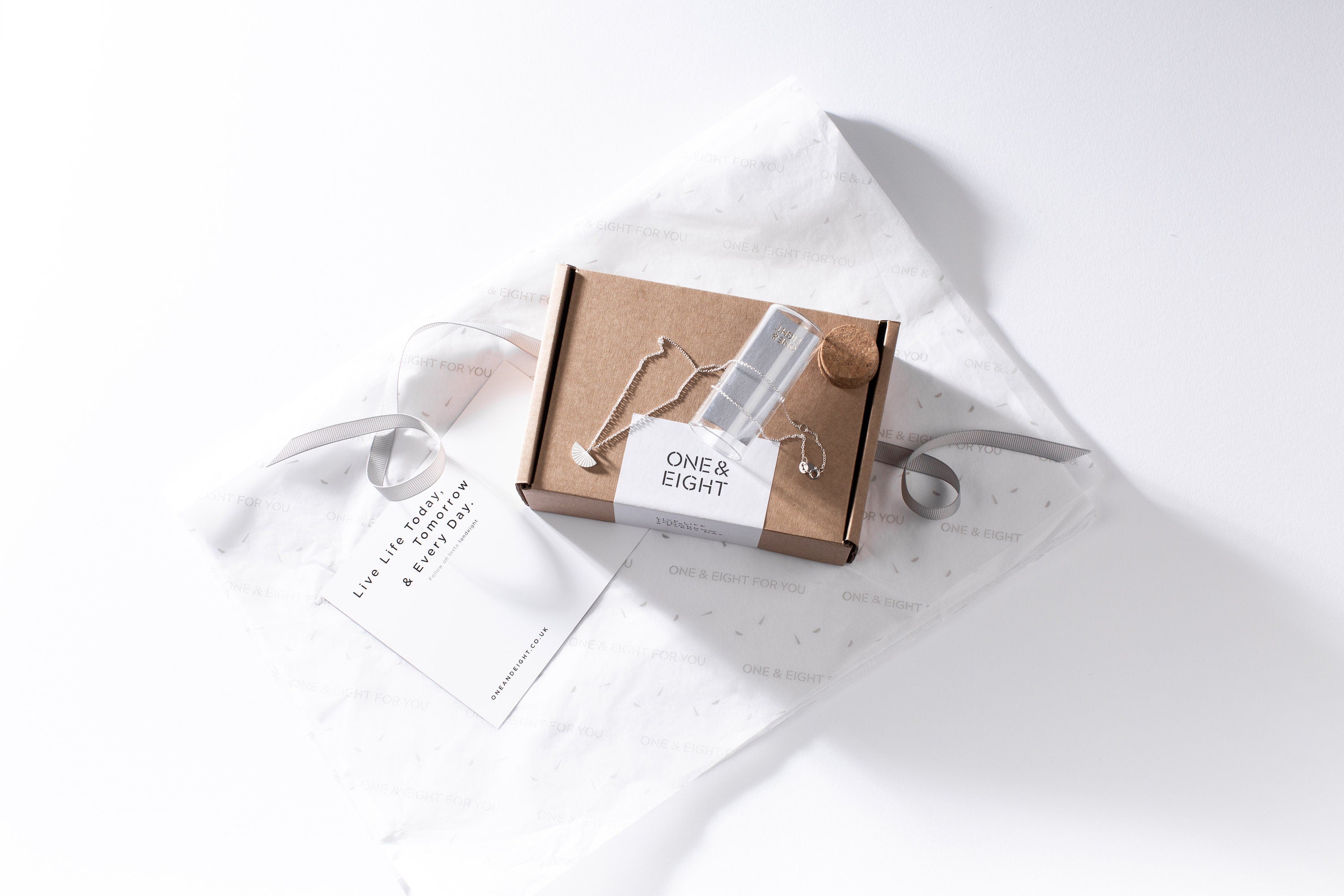 Handmade Porcelain Necklace: Silver Mist Charm, Elegant Jewelry